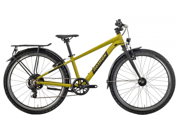 Bicicleta oras 24" RAYMON Yanga 24 Street, cadru aluminiu 12", manete revoshift, frane V-Brake,  7 viteze, galben [2]