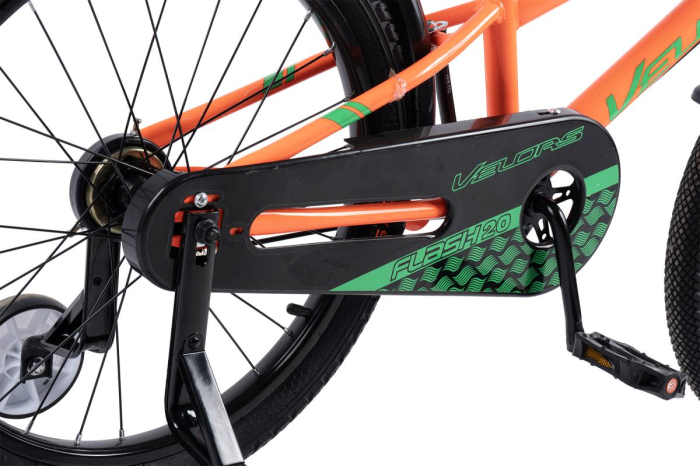 Bicicleta Copii Velors V2007B 20" Culoare Portocaliu/Verde cu Roti Ajutatoare [5]
