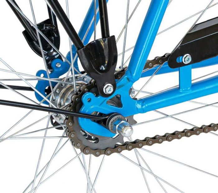 Bicicleta oras 28" VELORS Ukrayna 2893, cadru otel 20.5", frane V-Brake/torpedo, single speed, albastru/alb [6]