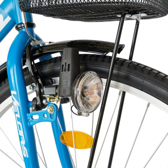 Bicicleta oras 28" VELORS Ukrayna 2893, cadru otel 20.5", frane V-Brake/torpedo, single speed, albastru/alb [4]
