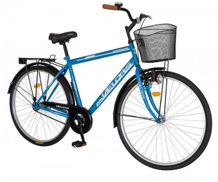 Bicicleta oras 28" VELORS Ukrayna 2893, cadru otel 20.5", frane V-Brake/torpedo, single speed, albastru/alb [2]