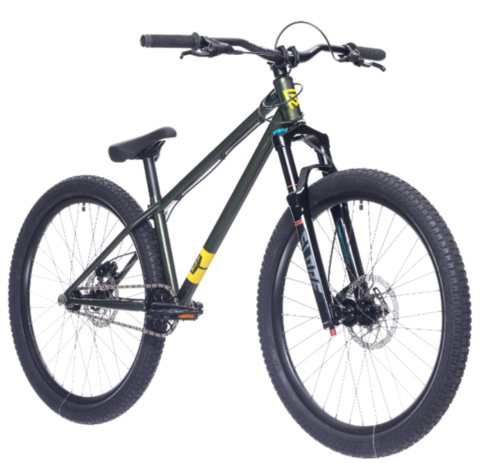 Bicicleta dirt 26" ROCK MACHINE Riff 50s, cadru otel 12", frane hidraulice, single speed, verde [2]