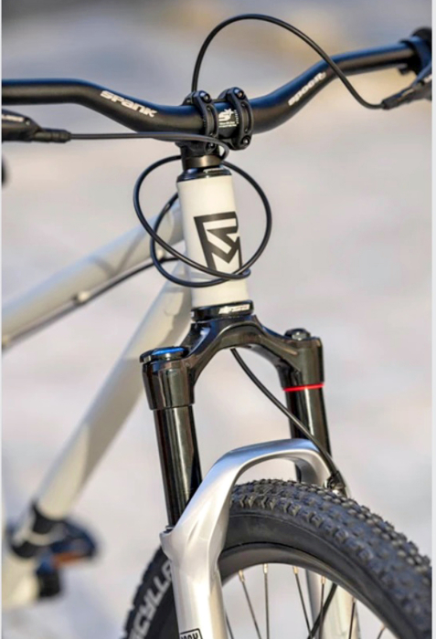 Bicicleta dirt 26" ROCK MACHINE Riff 70s, cadru otel 12", frane hidraulice, single speed, gri [6]