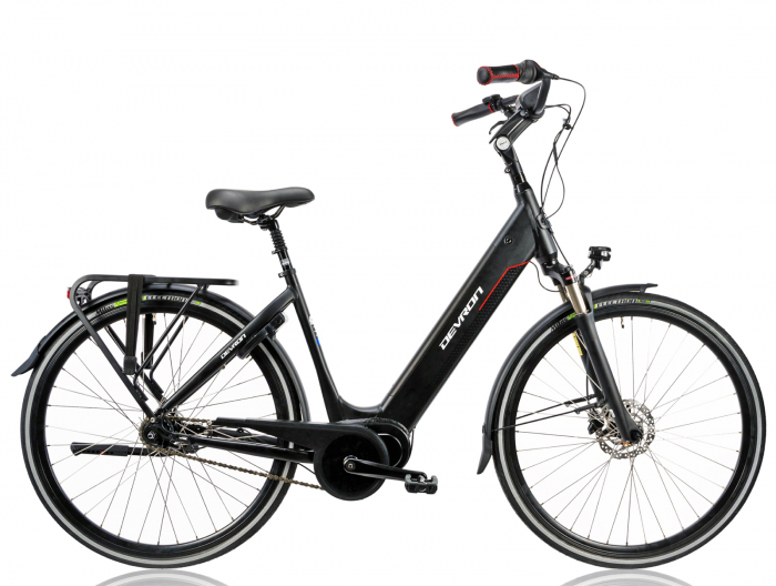 Bicicleta electrica City 28" DEVRON 28426AC, cadru aluminiu 21", frane hidraulice, 7 viteze, negru [2]