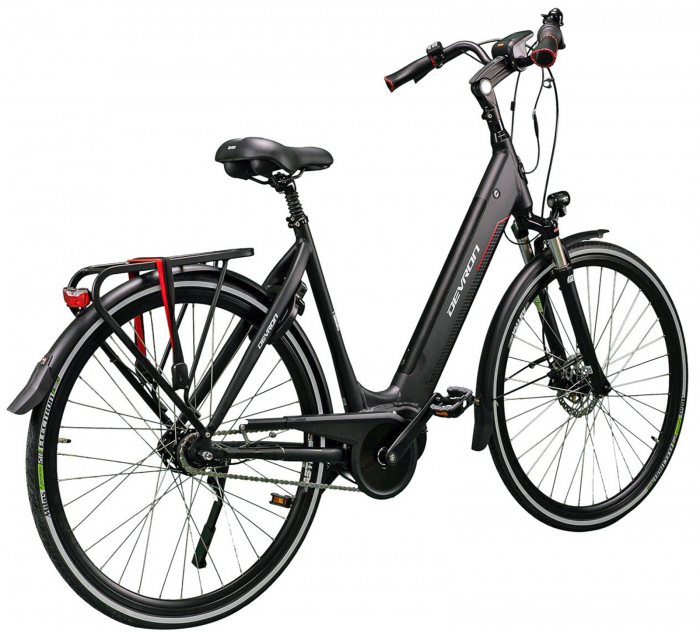 Bicicleta electrica City 28" DEVRON 28426AC, cadru aluminiu 21", frane hidraulice, 7 viteze, negru [3]