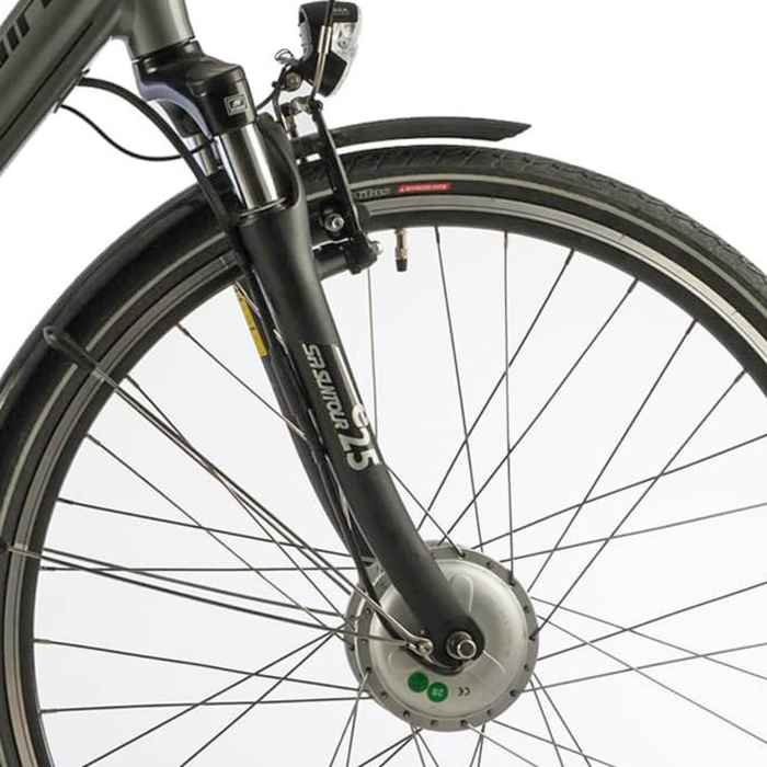 Bicicleta electrica City 28" CORWIN 28321, cadru aluminiu 21", frane V-Brake, 7 viteze, negru mat [2]