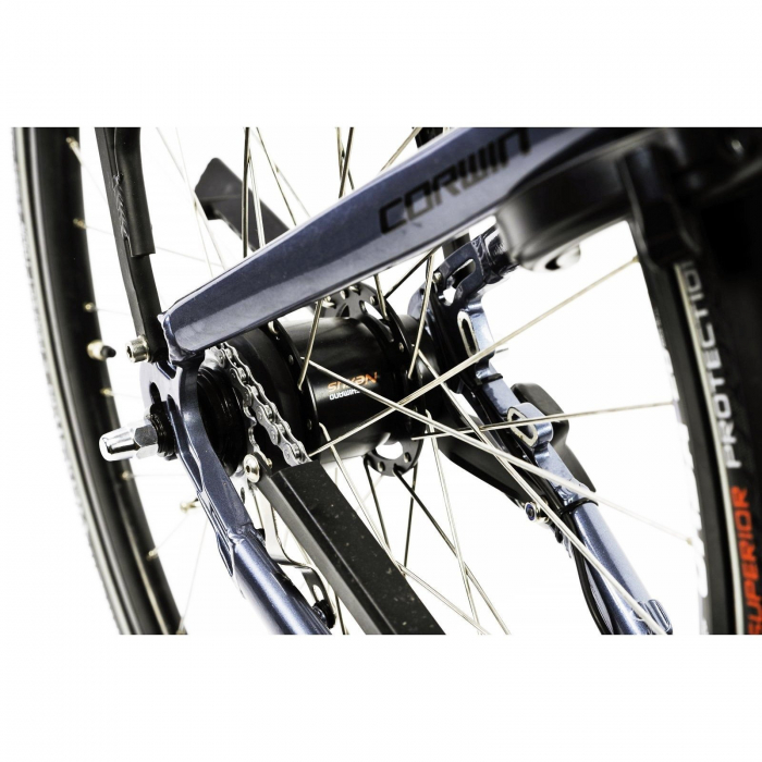 Bicicleta electrica City 28" CORWIN 28426, cadru aluminiu, manete revoshift, frane hidraulice, 7 viteze [5]