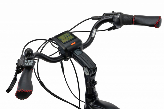 Bicicleta electrica city 20" DEVRON 28427, cadru aluminiu, manete RevoShift, frane hidraulice, 8 viteze, negru [5]