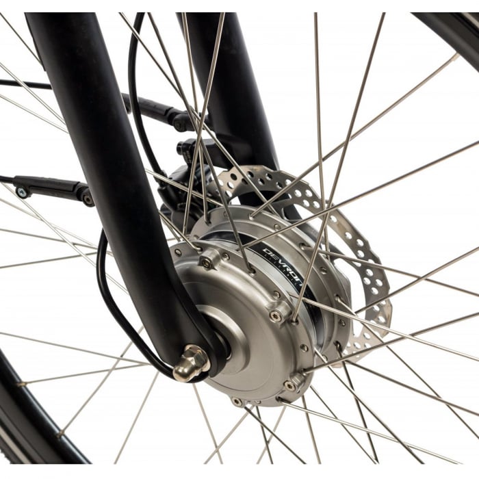 Bicicleta electrica City 26" CORWIN 26326, cadru aluminiu 18", frane hidraulice, 7 viteze, gri [3]