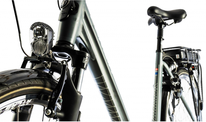 Bicicleta electrica City 28" CORWIN 28328, cadru aluminiu 19.5", frane V-Brake, 7 viteze, negru [2]