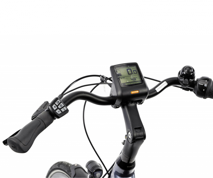 Bicicleta electrica City 28" CORWIN 28427, cadru aluminiu 21", frane hidraulice/torpedo, 7 viteze, gri [3]