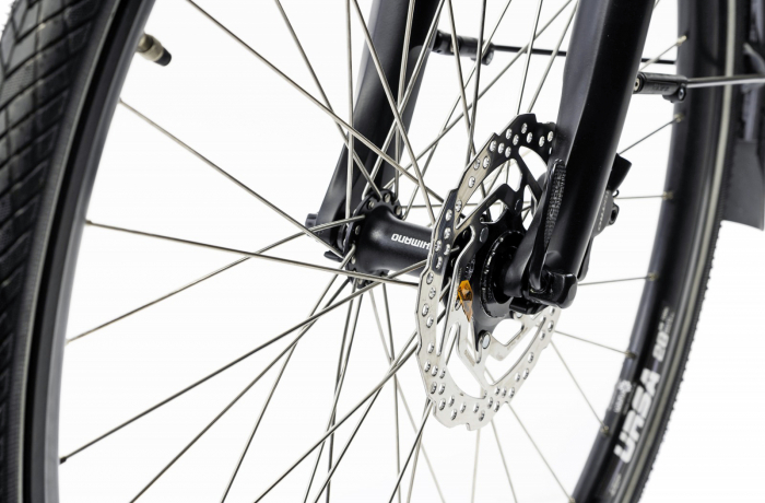 Bicicleta electrica City 28" CORWIN 28427, cadru aluminiu 21", frane hidraulice/torpedo, 7 viteze, gri [2]