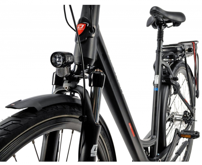 Bicicleta electrica City 28" DEVRON 28120 VCN7, cadru aluminiu 19", frane V-Brake/torpedo, 7 viteze in butuc, alb [5]