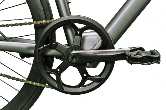 Bicicleta electrica Fixie DEVRON 28165, cadru aluminiu 21", frane hidraulice, single speed, gri [6]