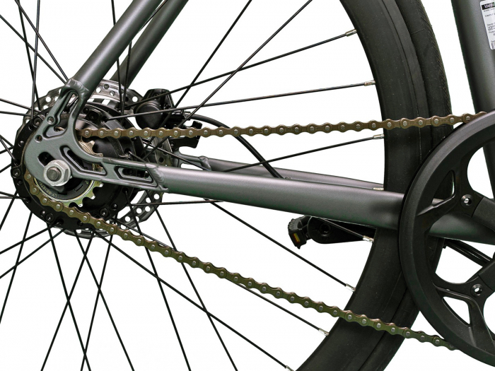 Bicicleta electrica Fixie DEVRON 28165, cadru aluminiu 21", frane hidraulice, single speed, gri [7]