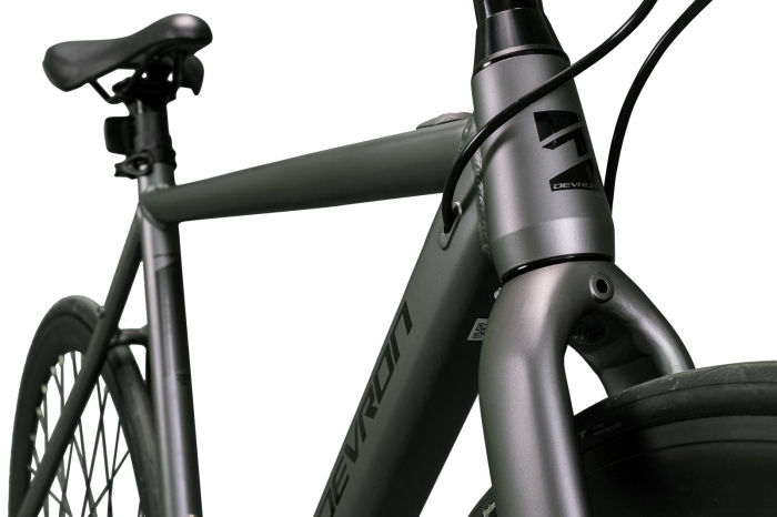 Bicicleta electrica Fixie DEVRON 28165, cadru aluminiu 21", frane hidraulice, single speed, gri [4]