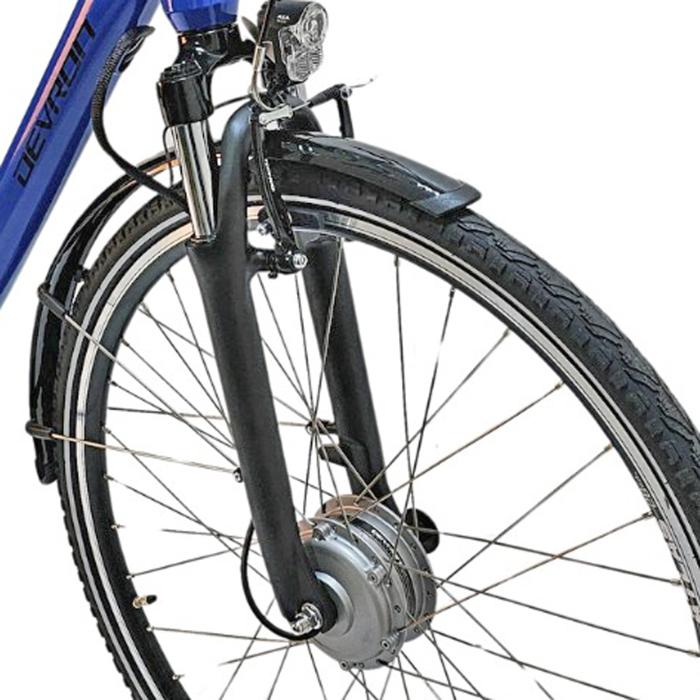 Bicicleta electrica oras 28" DEVRON 28220, cadru aluminiu, manete revoshift, frane V-Brake, 7 viteze, albastru [4]