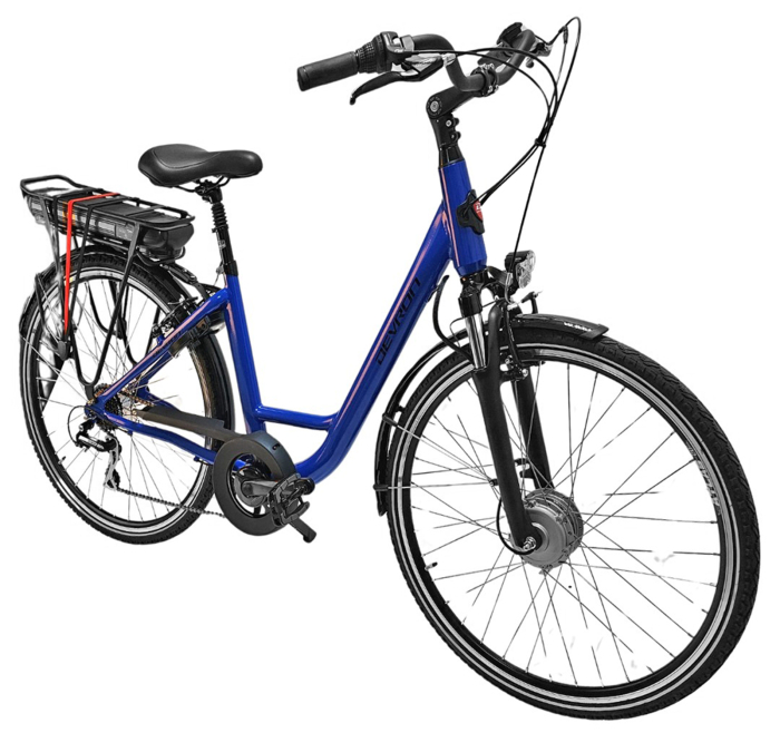 Bicicleta electrica oras 28" DEVRON 28220, cadru aluminiu, manete revoshift, frane V-Brake, 7 viteze, albastru [2]