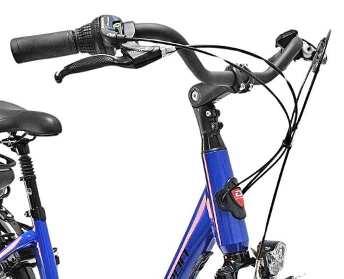 Bicicleta electrica oras 28" DEVRON 28220, cadru aluminiu, manete revoshift, frane V-Brake, 7 viteze, albastru [5]