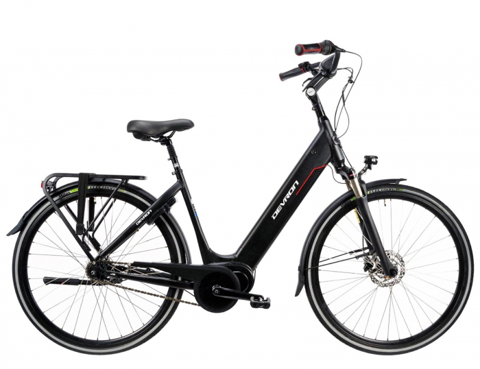 Bicicleta electrica City 28" DEVRON 28426DVC, cadru aluminiu 21", frane hidraulice, 7 viteze, negru [1]