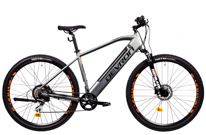 Bicicleta electrica MTB-HT 29" DEVRON Vulcan, cadru aluminiu 19.5", manete secventiale, frane hidraulice, 8 viteze, gri [1]