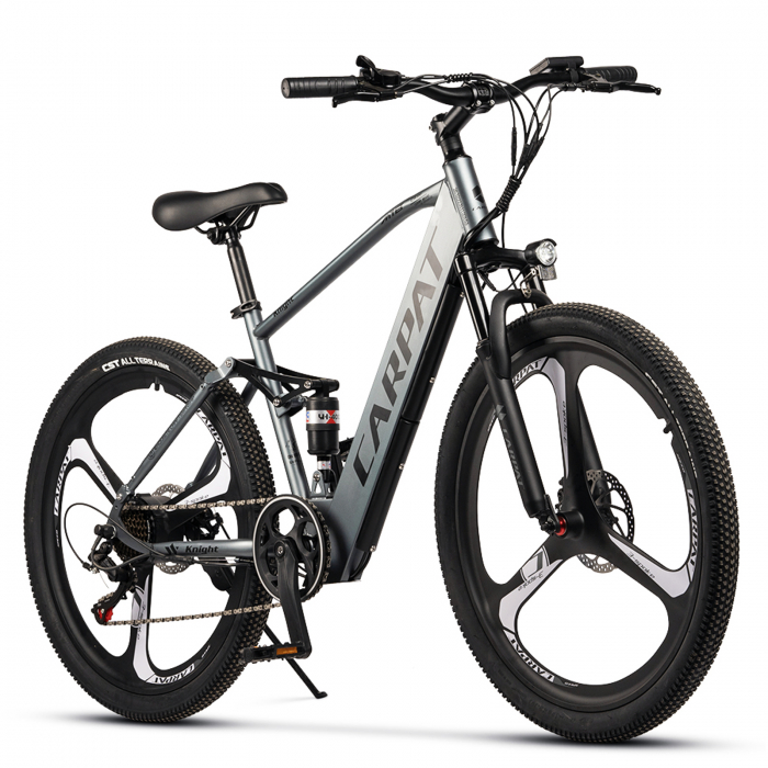 Bicicleta electrica MTB-FS 26" CARPAT Knight C26519E, jante magneziu, cadru aluminiu 17", manete index, frane disc, 7 viteze [2]