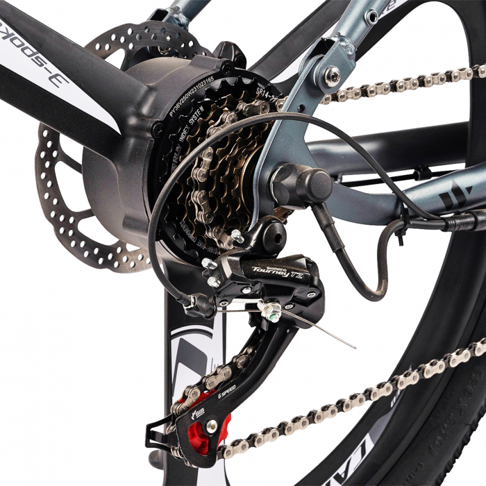 Bicicleta electrica MTB-FS 26" CARPAT Knight C26519E, jante magneziu, cadru aluminiu 17", manete index, frane disc, 7 viteze [8]