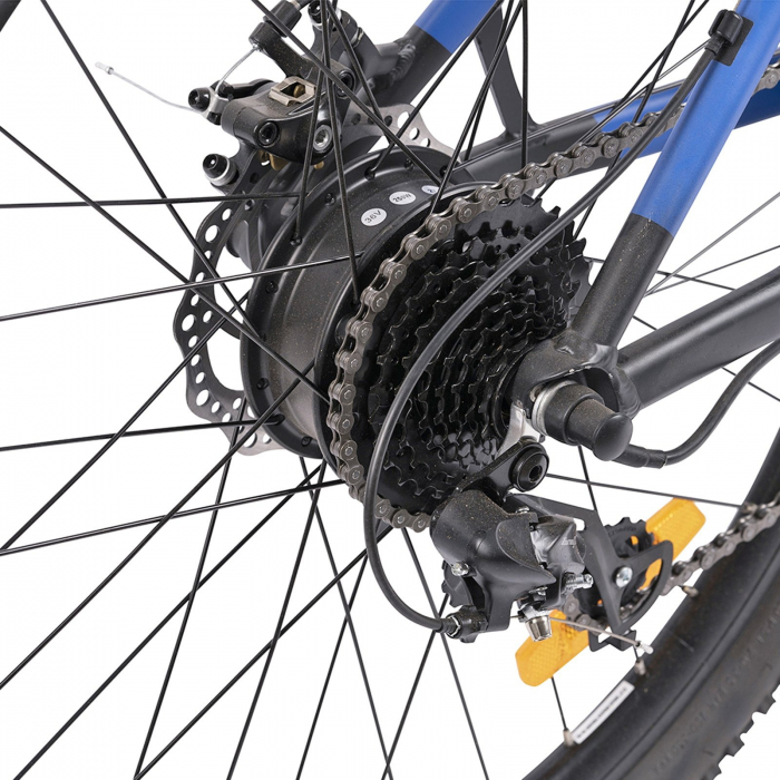 Bicicleta electrica MTB-HT 27.5" SCOOTY EM-500 PRO, cadru aluminiu 18", frane disc, 8 viteze, negru/albastru [9]