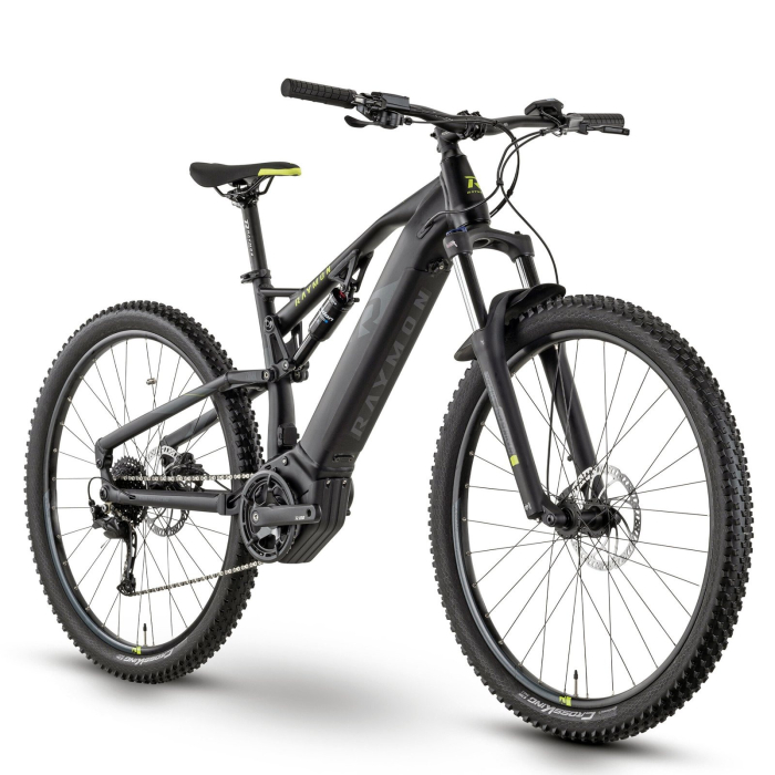 Bicicleta electrica MTB-FS 29" RAYMON FullRay 130E 4.0, cadru aluminiu, manete secventiale, frane hidraulice, 9 viteze, negru [1]