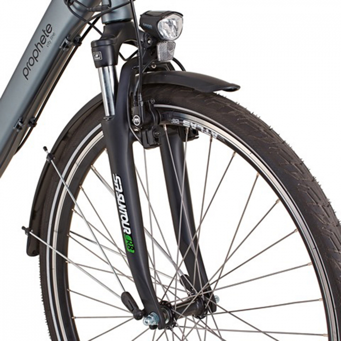 Bicicleta electrica oras 28" PROPHETE Geniesser Elektro-Fahrad, cadru aluminiu 18",  frane V-Brake hidraulice, 7 viteze, gri [3]