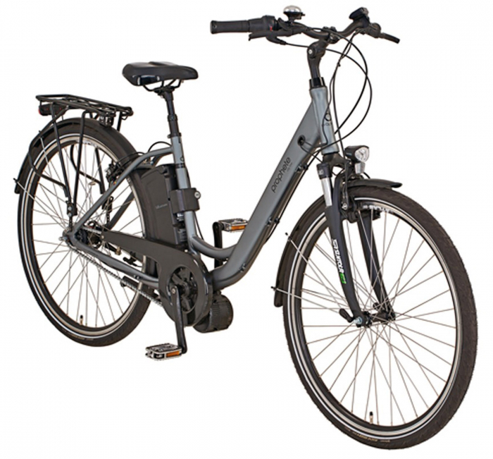 Bicicleta electrica oras 28" PROPHETE Geniesser Elektro-Fahrad, cadru aluminiu 18",  frane V-Brake hidraulice, 7 viteze, gri [2]
