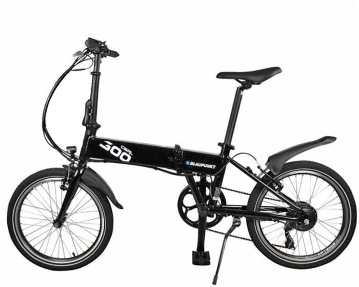 Bicicleta electrica pliabila 20" BLAUPUNKT Carl 300, cadru aluminiu, manete index, frane V-Brake, 7 viteze, negru [2]
