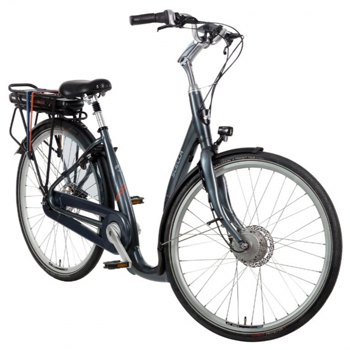 Bicicleta electrica oras STELLA Nantes FDST RTE 2.1, cadru aluminiu 18", manete RevoShift, frane hidraulice, 7 viteze, gri [1]