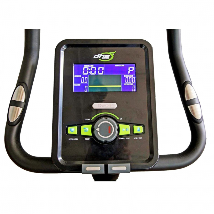 Bicicleta eliptica DHS3729,, control digital cu Power Management System, sens dublu de pedalare, negru/verde [6]