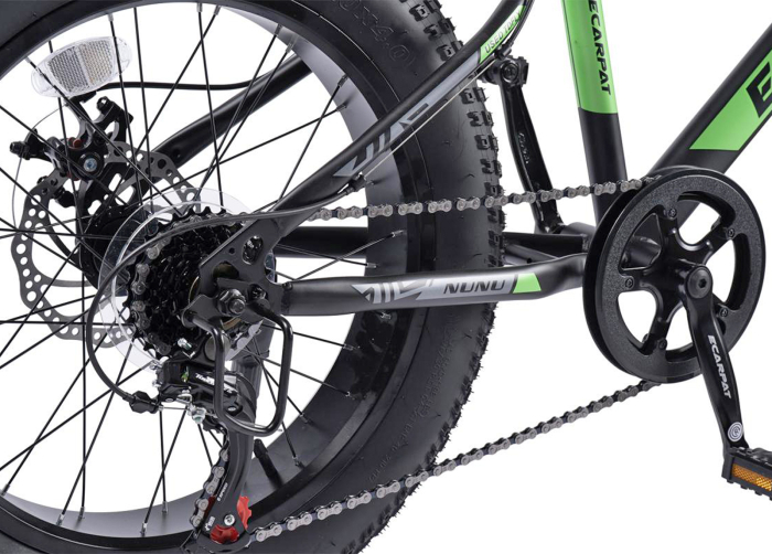 Bicicleta Fat Bike 20" CARPAT Nunu, cadru otel 13.5", manete RevoShift, frane disc, 7 viteze, varsta 7-10 ani  [7]