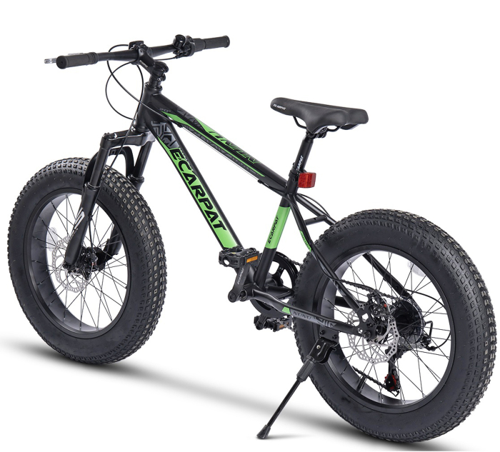 Bicicleta Fat Bike 20" CARPAT Nunu, cadru otel 13.5", manete RevoShift, frane disc, 7 viteze, varsta 7-10 ani  [3]