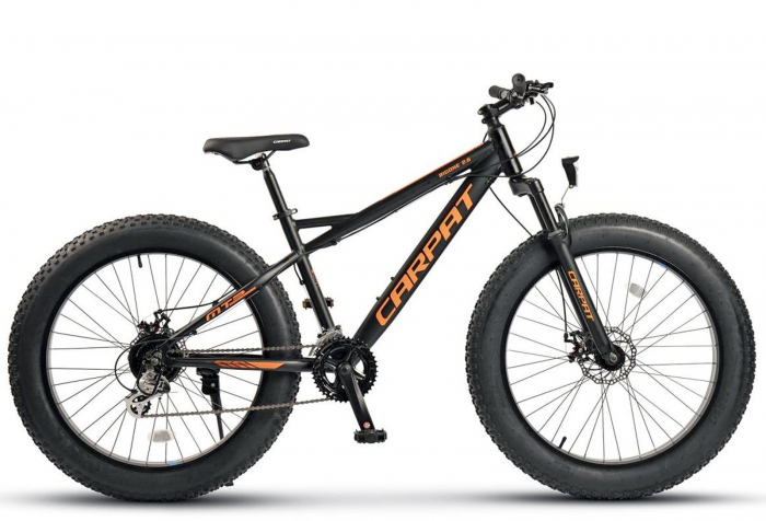 Bicicleta Fat Bike 26" CARPAT BigOne 2.6, cadru aluminiu, manete secventiale, frane disc, 16 viteze [2]