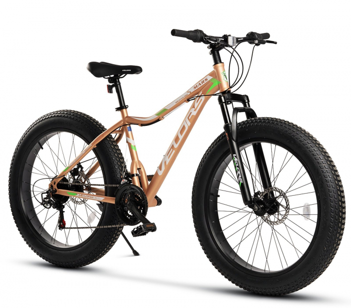 Bicicleta Fat Bike 26" VELORS Mars, cadru otel 17", manete RevoShift, frane disc, 21 viteze [1]