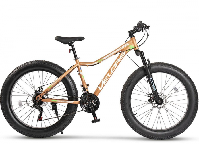Bicicleta Fat Bike 26" VELORS Wolf 2.6, cadru otel, manete RevoShift, frane disc, 21 viteze [2]