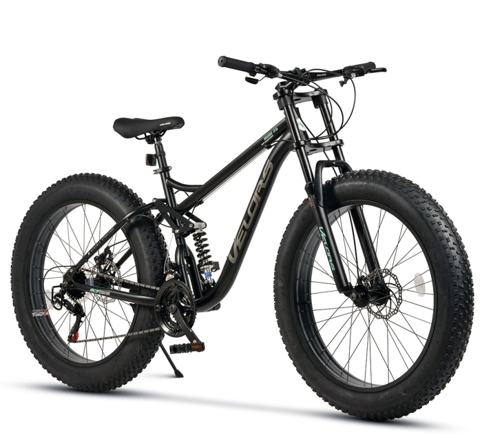 Bicicleta Fat Bike full-suspension 26" VELORS Duro 2.6, cadru otel 17", manete secventiale, frane disc, 21 viteze [1]