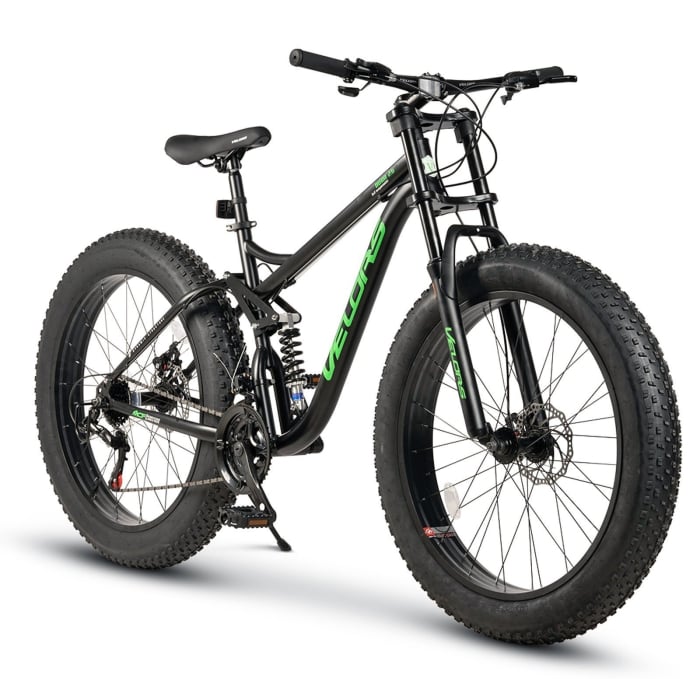 Bicicleta Fat Bike full-suspension 26" VELORS Duro 2.6, cadru otel 17", manete secventiale, frane disc, 21 viteze [1]