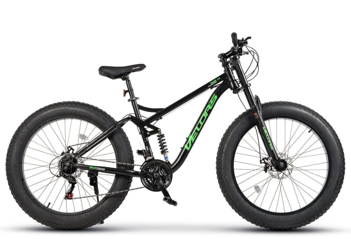 Bicicleta Fat Bike full-suspension 26" VELORS Duro 2.6, cadru otel 17", manete secventiale, frane disc, 21 viteze [2]