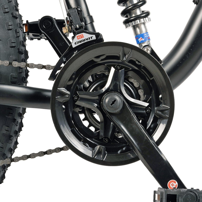 Bicicleta Fat Bike full-suspension 26" VELORS Duro 2.6, cadru otel 17", manete secventiale, frane disc, 21 viteze [8]