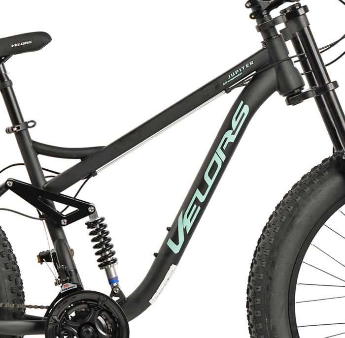 Bicicleta Fat Bike full-suspension 26" VELORS Duro 2.6, cadru otel 17", manete secventiale, frane disc, 21 viteze [13]