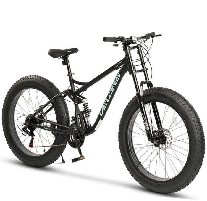 Bicicleta Fat Bike full-suspension 26" VELORS Duro 2.6, cadru otel 17", manete secventiale, frane disc, 21 viteze [1]