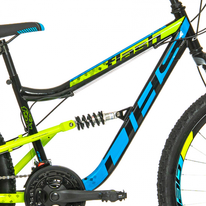 Bicicleta MTB-FS 26" DHS Flash, cadru otel 15.5", manete revoshift, frane disc, 18 viteze, negru/verde [11]
