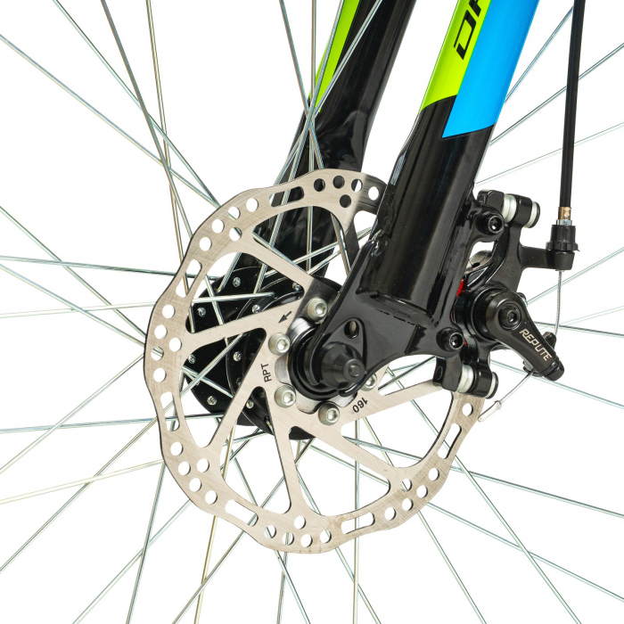 Bicicleta MTB-FS 26" DHS Flash, cadru otel 15.5", manete revoshift, frane disc, 18 viteze, negru/verde [5]