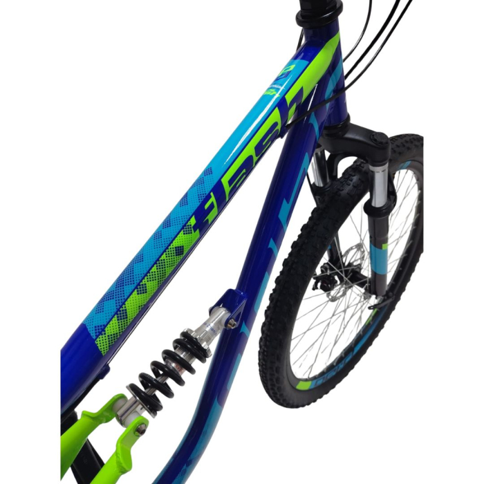 Bicicleta Full suspension DHS Polar Flash - 26 Inch, Albastru-Verde [5]