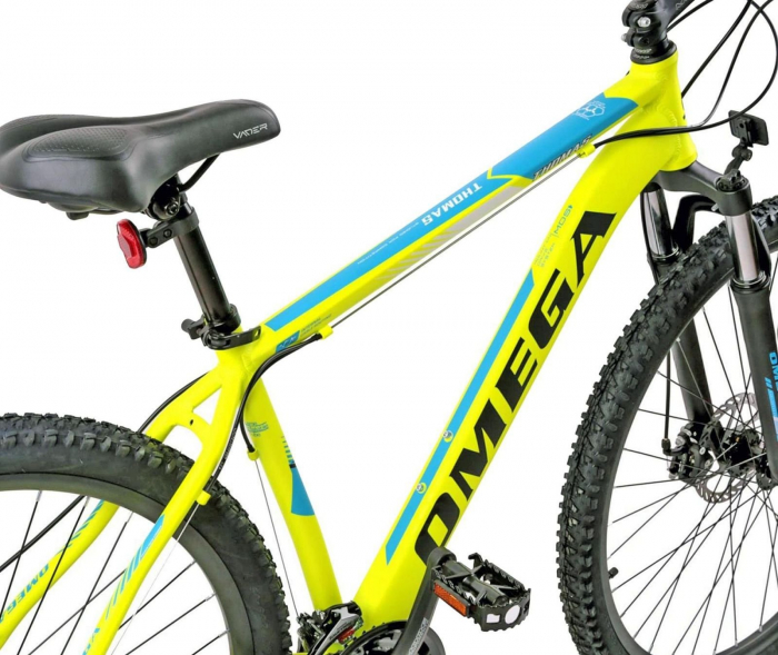 Bicicleta MTB-HT 27.5" OMEGA Thomas, cadru aluminiu 19.5", manete secventiale, frane disc, 21 viteze, galben/albastru [3]