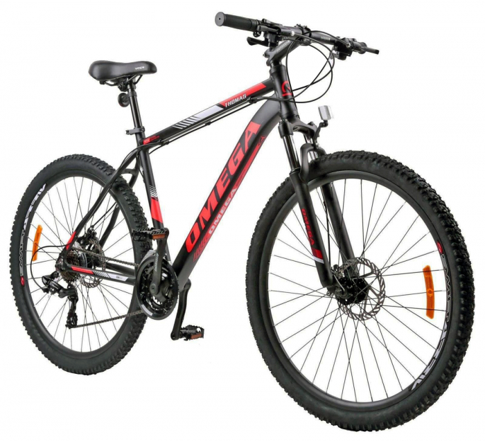 Bicicleta MTB-HT 27.5" OMEGA Thomas, cadru aluminiu 19.5", manete secventiale, frane disc, 21 viteze, negru/rosu [2]